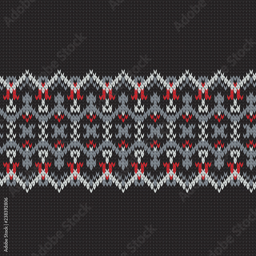 knitted seamless vector folk border