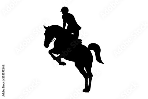 Papier peint equestrian sport man rider horse black silhouette
