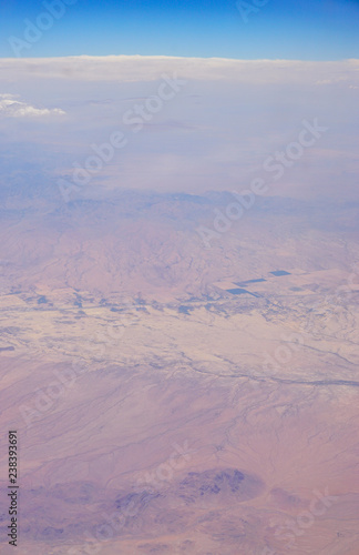 Aerial view of a desert in USA
