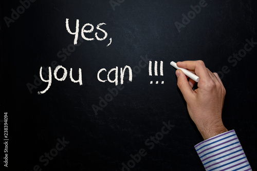 hand writing on the blackboard