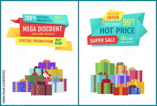 Special Offer Hot Price Set Vector Illustration