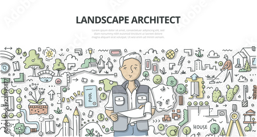 Landscape Architect Doodle Concept