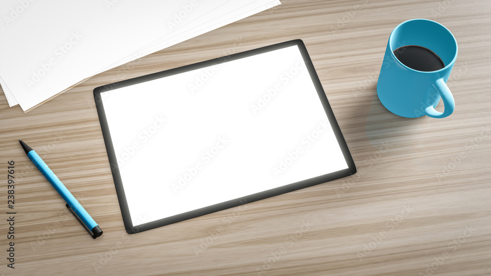 tablet pc at the table background tablet pc at the table background