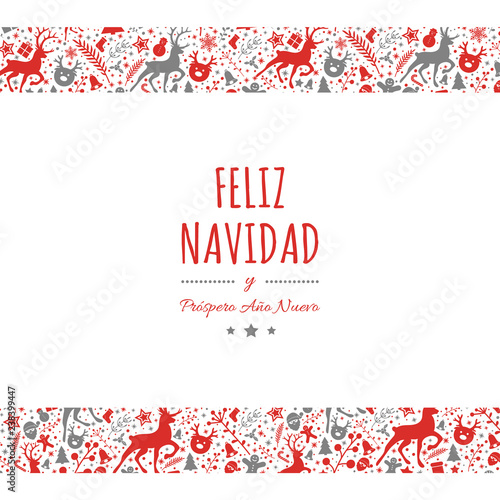 Feliz Navidad - translated from spanish as Merry Christmas. Vector