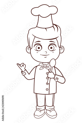 cute chef boy cartoon