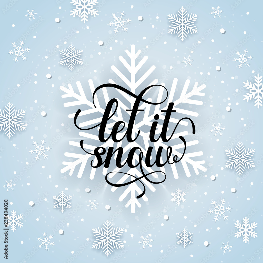 Wnter background with snowflakes and text.