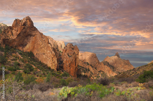 Big Bend National Park Chisos Basin at Sunet photo