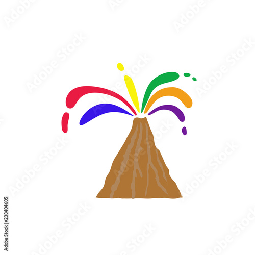 volcano is spewing different colors