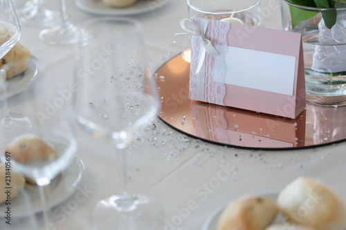 Formal table setting for a wedding reception