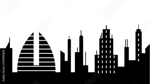 City scape silhouette icon. Element of cityscapes illustration. Signs and symbols icon can be used for web, logo, mobile app, UI, UX