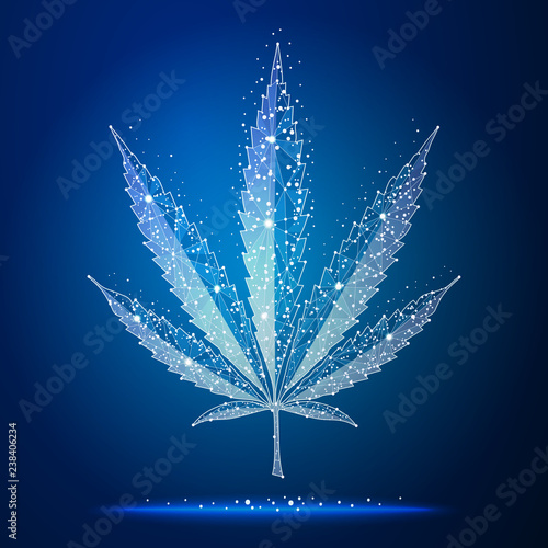 Medical Marijuana, cannabis logo abstract polygonal image
