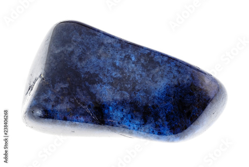 tumbled dumortierite gem stone on white photo