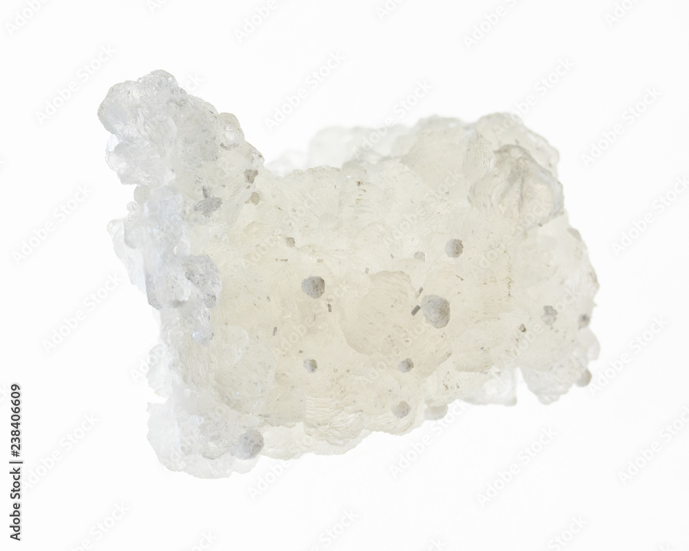 raw Prehnite crystals with Okenite stone on white raw Prehnite crystals with Okenite stone on white