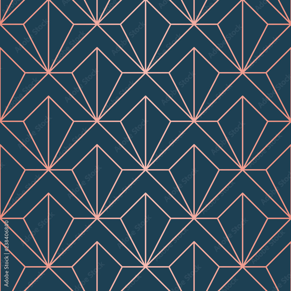 Pattern. Endless. Seamless Pattern. Vector Lines. Trendy Copper Look.