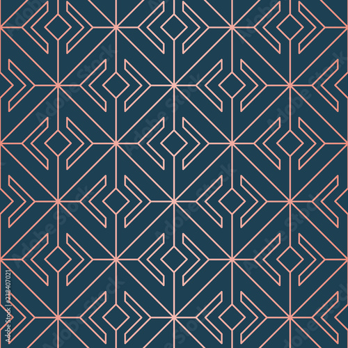 Pattern. Endless. Seamless Pattern. Vector Lines. Trendy Copper Look.