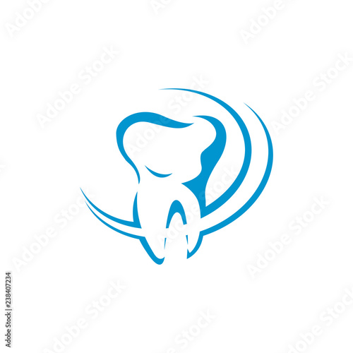 Dental Clinic Logo Tooth abstract design vector template Linear style. Dentist stomatology medical doctor Logotype concept icon