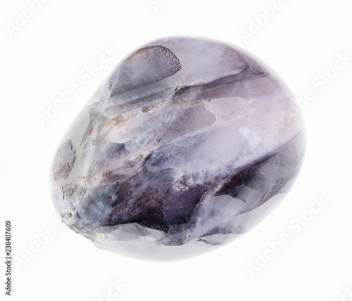 tumbled tamerlane stone (amethyst quartz) on white