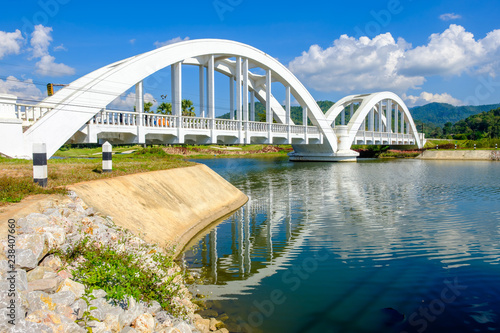 White Railway Bridge in Lamphun, Thailand