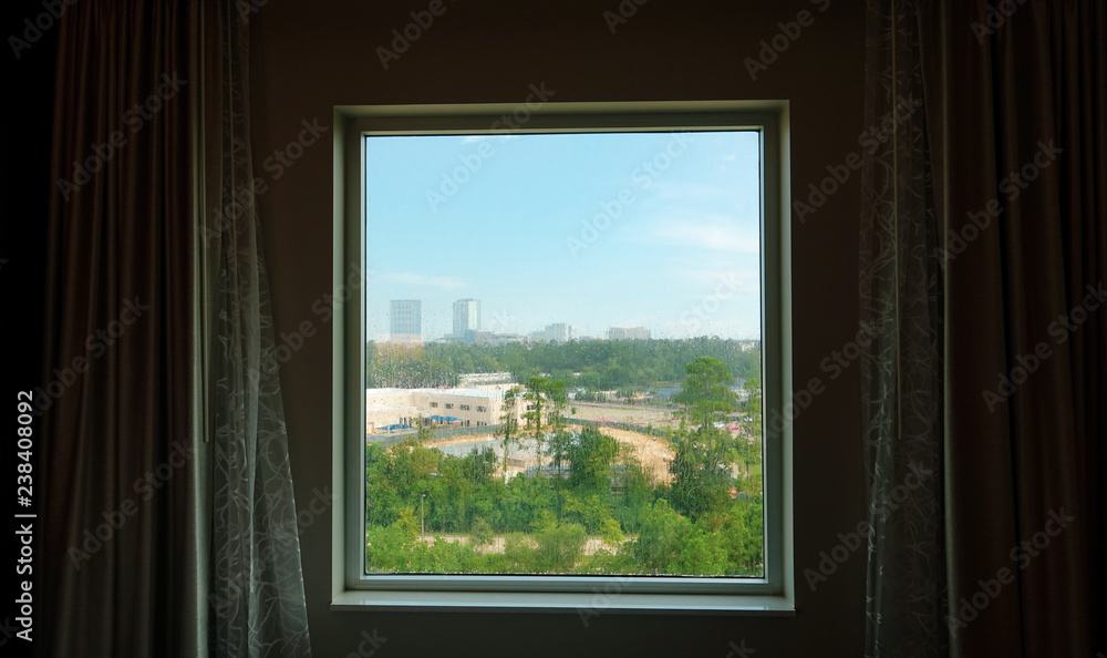 Beautiful landscape from a window Beautiful landscape from a window
