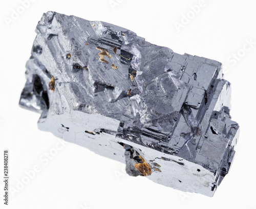 raw galena (galenite) crystal on white photo