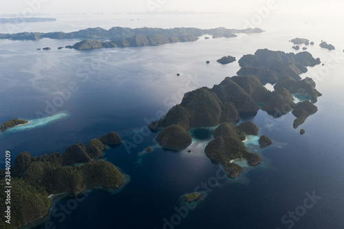 Canvastavla Aerial of Peaceful Ocean and Limestone Islands in Misool, Raja Ampat