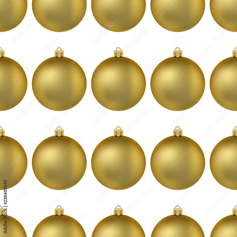 Gold Christmas ball seamless pattern. Ball for christmas tree. Vector illustration. isolated realistic decoration. Symbol of Happy New Year, Xmas holiday celebration, winter. Gold Christmas ball seamless pattern. Ball for christmas tree. Vector illustration. isolated realistic decoration. Symbol of Happy New Year, Xmas holiday celebration, winter.