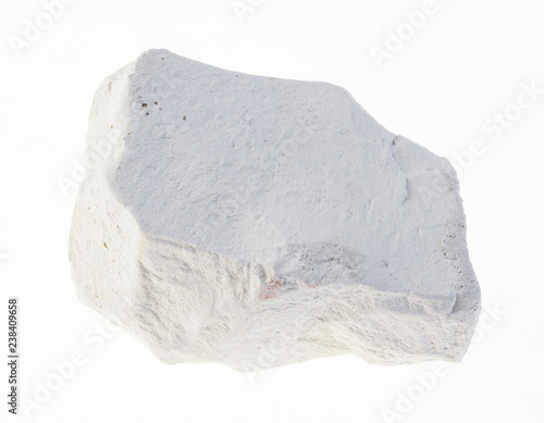 piece of raw chalk stone on white