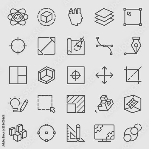 Line icons set for Design