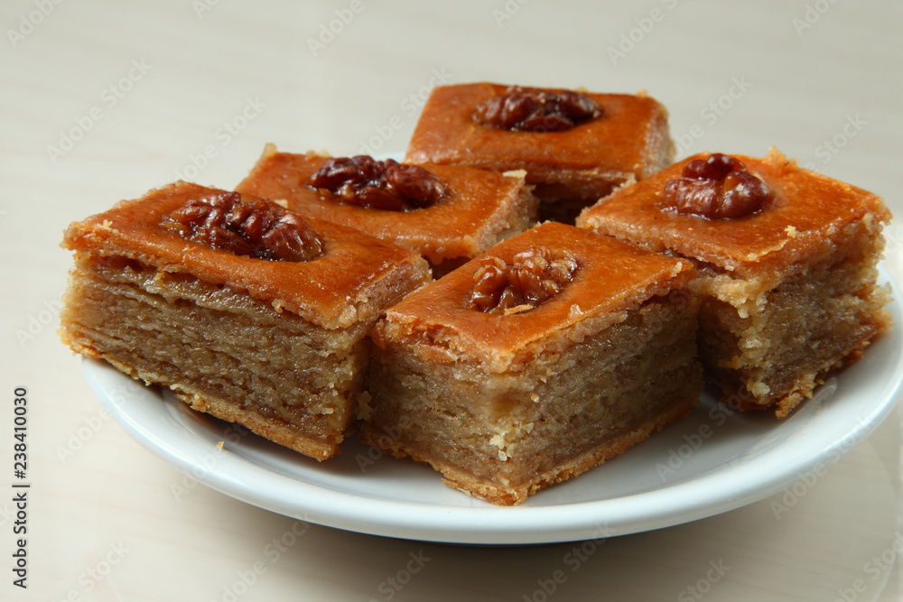 baklava on a plate / turkish baklava on a plate baklava on a plate / turkish baklava on a plate