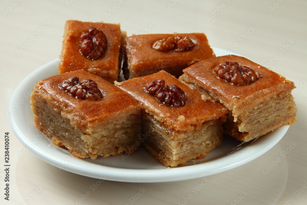 baklava on a plate / turkish baklava on a plate baklava on a plate / turkish baklava on a plate
