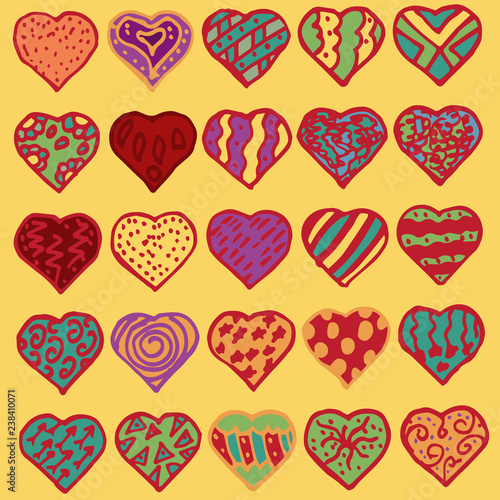 set of vector design_1_elements, icons, in the form of a heart, for design, concept design