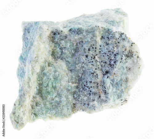 raw listvanite ( listvenite) stone on white photo