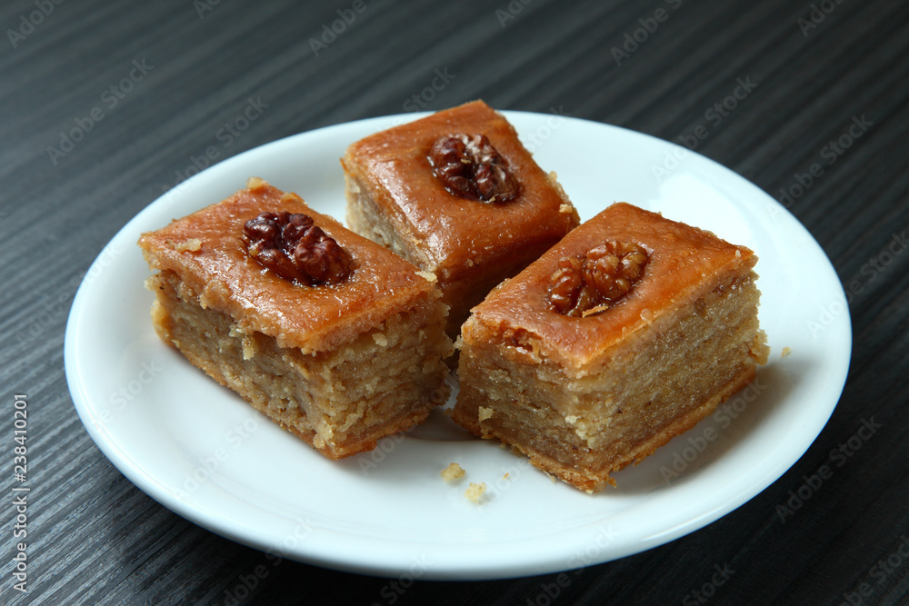 baklava on a plate / turkish baklava on a plate