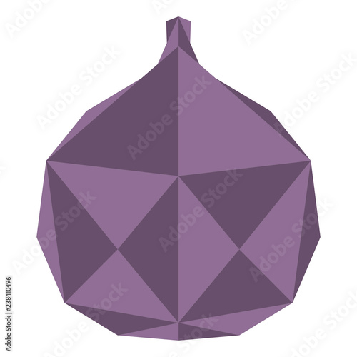 Isolated low poly common fig fruit. Vector illustration design