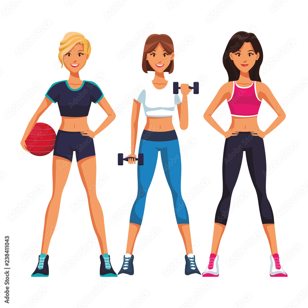 fit women doing exercise fit women doing exercise