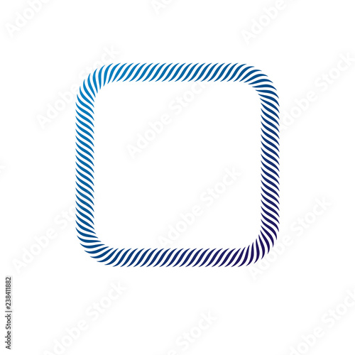 Luxury square frame with empty copy-space, classic heraldic blank geometric shape created as rope design. Retro style label.
