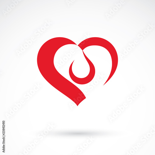 Red heart shape vector illu...