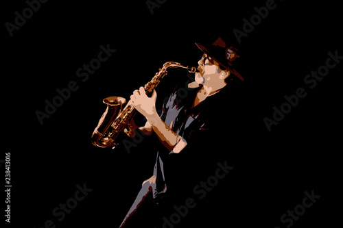 mann spielt saxophon, musician live on stage, saxophonist
