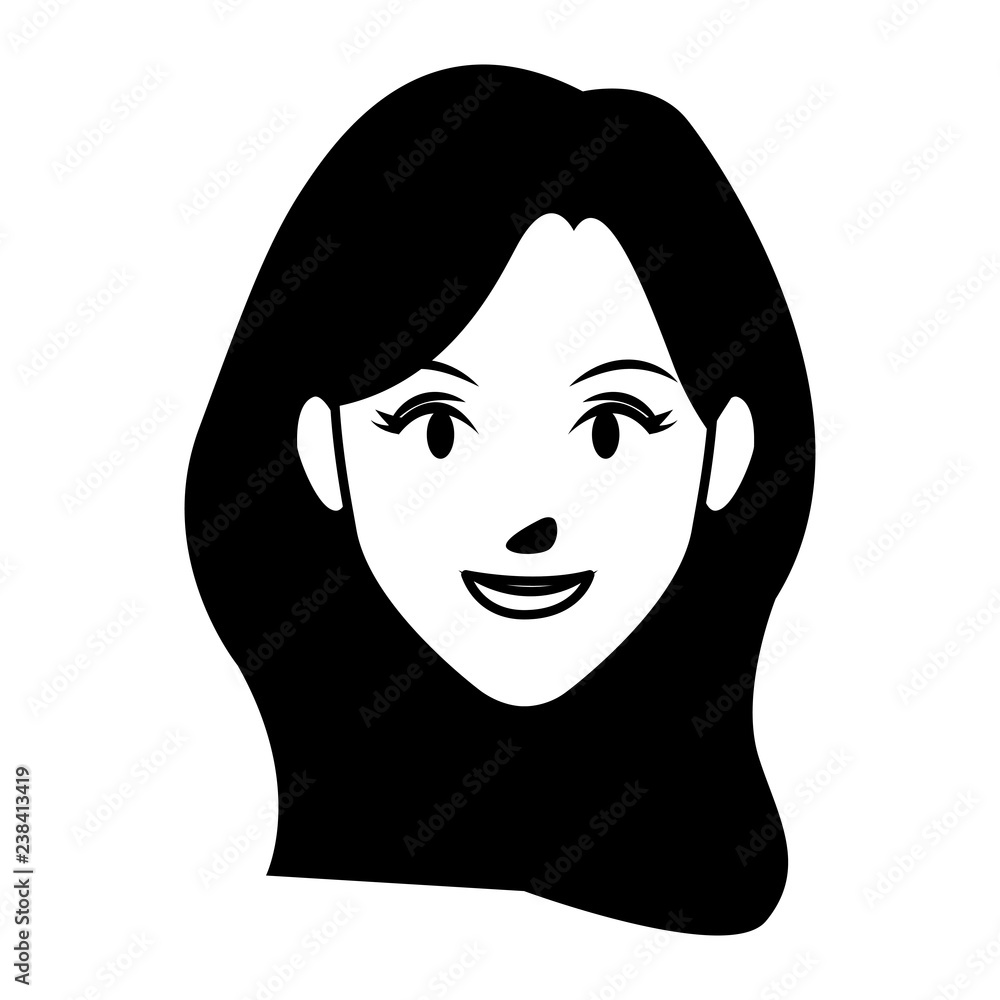 cute woman face cartoon cute woman face cartoon