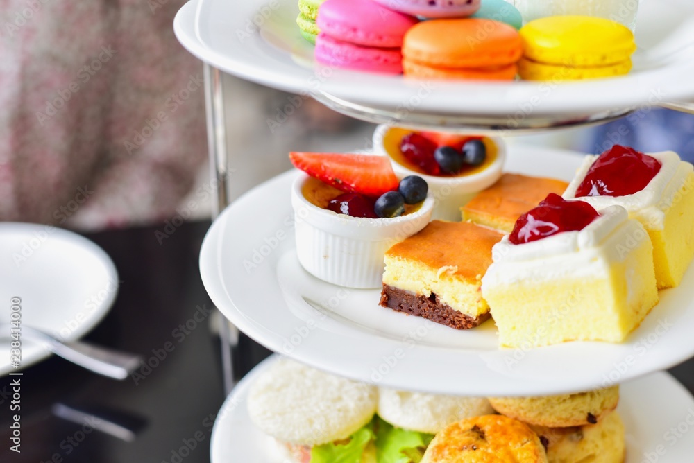 An Assortment of Delicious Cakes for Afternoon Tea An Assortment of Delicious Cakes for Afternoon Tea