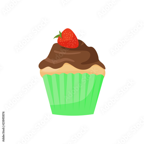 Cupcake illustration. Pie  packing  sweet. Food concept. Vector illustration can be used for topics like food  confectionary  sweet shop 