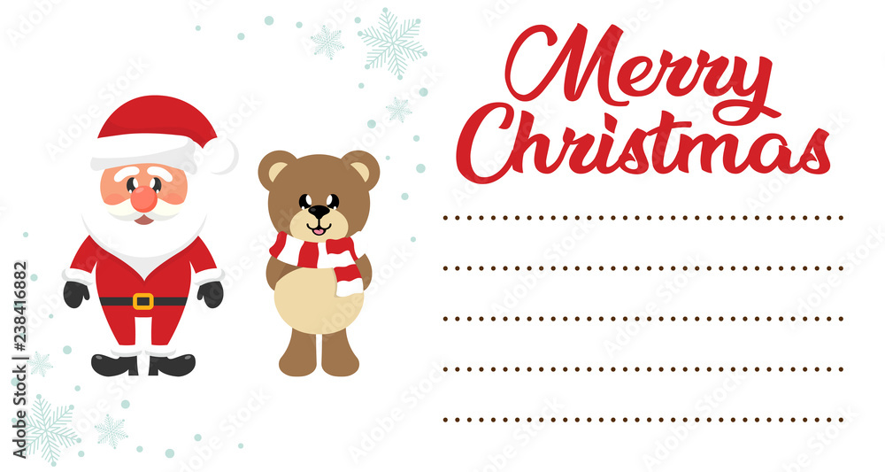 cartoon сhristmas bear and santa claus on the christmas letter to santa cartoon сhristmas bear and santa claus on the christmas letter to santa
