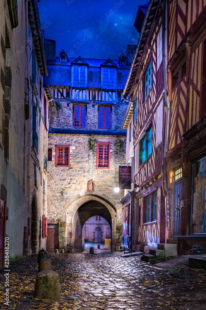 old street in Rennes France