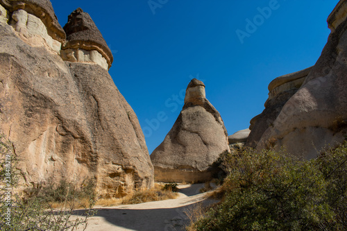 Rock formations in Goreme Open Air Museum, Cappadocia Turkey 