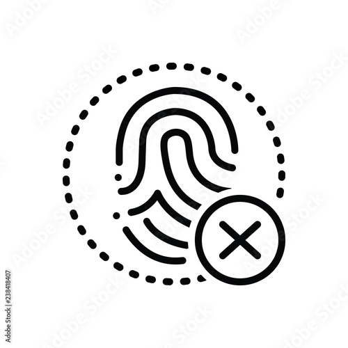 Black line icon for fingerprint cancelation