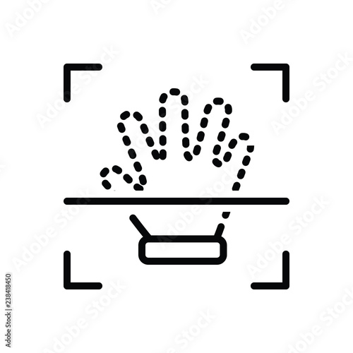 Black line icon for handprint,identity