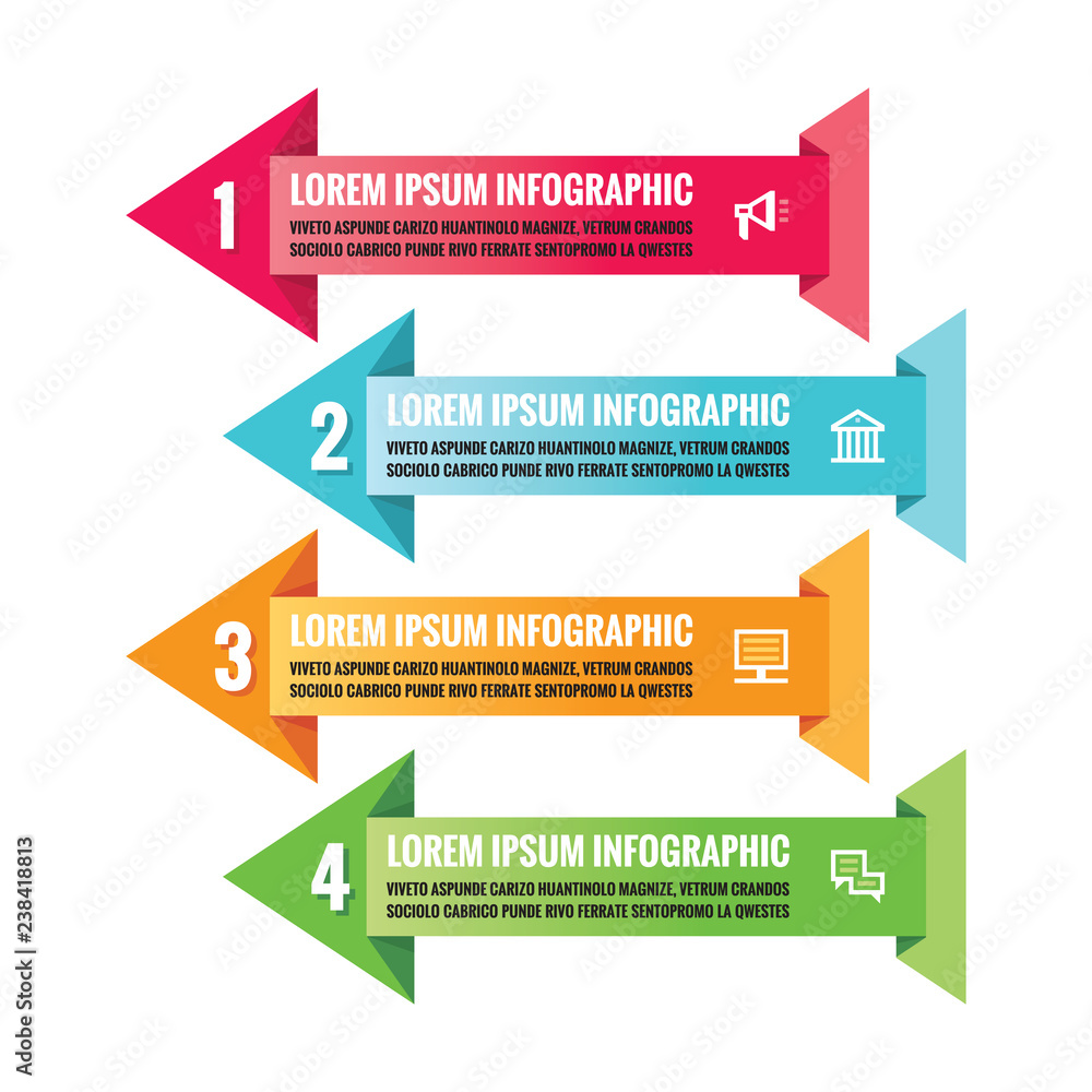 Business infographic templates concept vector illustration. Abstract banner. Advertising promotion layout for presentation. Arrows. Numbered step options. Graphic design elements. Business infographic templates concept vector illustration. Abstract banner. Advertising promotion layout for presentation. Arrows. Numbered step options. Graphic design elements.
