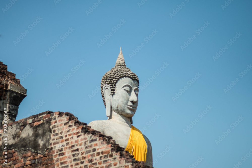Fototapeta premium Buddha Statue in Wat Yai Chai Mongkol, Ayutthaya, Thailand