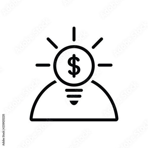 Black line icon for opportunities