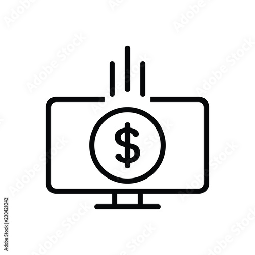 Black line icon for monetizing